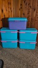 Vintage Eagle Craftstor Sewing Craft Storage Organizer Tote Bin Teal Purple Pink