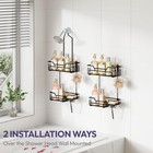Bathroom Shower Caddy Hanging - Extended Length 2 Tier Rustproof Over Shower