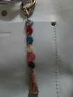 Handmade Button Purse Charm   Keychain Beaded