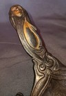  Rare Antique Vtg  Face Art Nouveau Brass Bronze  Candle Holder  2 25  T 7 l