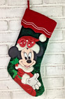 Disney World Parks Minnie Mouse Santa Plush Christmas Stocking