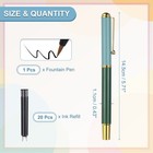 Calligraphy Brush Pens  Refillable Brush Pen Set With Fountain Black Ink  Green