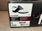 New Footjoy Fj Icon Series Black White Leather Golf Shoes 52039 Mens Size 9