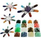 Pyramid   7 Chakra Points Energy Generator Healing Crystal Stone Ornament Decors