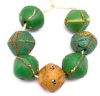  9pcs Old Antique Rare Venetian Wound King Bicone Glass African Trade Beads 