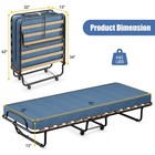 Portable Folding Bed With Memory Foam Mattress Rollaway Cot Made In Italy