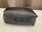       tumi For Delta Small Toiletries Cosmetic Travel Kit Bag Gray Black Trim 7  New
