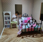 1 12 Scale Miniature Wrought Iron Style Double Bed     Dollhouse Kit