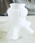 Vintage Frosted Glass Ruffled Bell Lamp Shade  4 25    