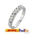 Diamond Ring 0 25ct 18k Jewelry Single Row Authentic White Gold Band Ornament
