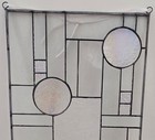 Vintage 18  X 11  Leaded Textured Stained Glass Panel - Great Design