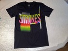 2021 The Strokes Rock Band Tour Concert Shirt Black Medium Rainbow Stripe