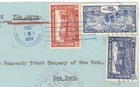 Dominican Republic 1929 Airmail Cover To New York Mixed Franking Backstamps