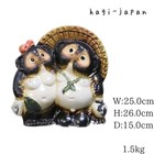 Shigaraki Couple Tanuki Pottery Pair Raccoon Dog Japanese Good Luck Statue New