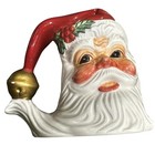Fitz And Floyd Vintage Holiday Santa Claus Face Salt And Pepper Shaker Set 