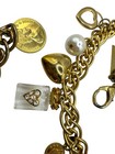Vintage The Limited Charms Chain Belt Gold Tone Coins Heart Perfume Bottle Korea