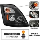 For 2004-2017 2018 Volvo Vnl Vnx Led Headlights Headlamps Black  Left right Dot