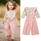 Toddler Kids Baby Girls Clothes Floral Ruffle Top Strappy Trousers Outfits