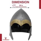 Medieval Roman Helmet   Brass Accents   Conical Steel   Knights Headgear