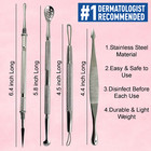 Pimple Popper Tools Kit 4 Pc Blackhead Extractor Comedone Acne Spot Remover Set