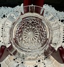 6 Vintage Federal Glass Drink Coasters   Ashtrays Hobnail Style Ruffled Rim 4 