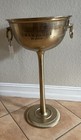 Golden Champagne Wine Ice Bucket Bowl Pedestal Stand