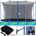 12ft-15ft Trampoline Safety Net Replacement Protection Enclosure Net W  Zipper
