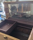 Vintage Train Case With Leather Trim