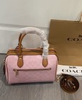 Nwt Coach Mini Rowan Satchel Bag In Signature Canvas Cea19 Powder Pink Limited