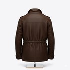 Men   s Vintage Brown Genuine Cow Leather Safari Jacket Military Field Coat Rugged