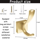 3 Pack Towel Holder For Bathroom Wall Hooks  Bath Rack Shower Golden 3 