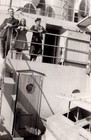 Vintage Photo Old Antique Picture Family Portrait Man Girl Lady Ship Boat Trip