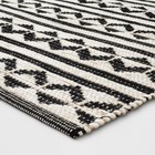2 6 x4  Geometric Woven Accent Rug Black - Threshold  Handmade Cotton Wool Jute