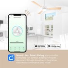 Gale 52in 3-blade Smart Ceiling Fan In Brushed Nickel With Weathered Wood Blades