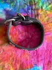 Vintage Floral Rhinestones Studded Leather Dog Collar For Medium Size Dog 18 