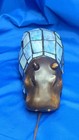 Stained Glass Hippopotamus Table Night Light Lamp Brass Tiffany Style Slag Hippo