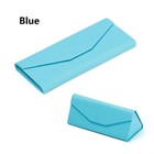 Foldable Eyeglass Storage Case Glasses Triangular Leather Hard Protecting Box