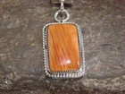 Native American Navajo Indian Sterling Silver   Spiny Oyster Pendant By Yazzie