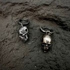 Single Skull Dangle Earring Gothic Fashion Ear Jewelry Accessory Unisex New