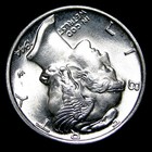 1944-d Mercury Dime Silver  ---- Gem Bu Fb Coin ----   pp193