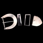 4-piece 1980s Ranger Silver Plate Western Vintage Belt Buckle Set By Adm