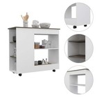 Holmeson 5-shelf Kitchen Cart With Caster White And Dark Brown