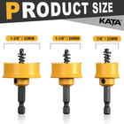 Impact Hole Saw Set - 3pcs Thin Wall Hole Saw Kit Electric Tool Hole Cutter Dril