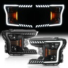 For 2018-2020 Ford F150 F-150 Led Bar Projector Smoke Headlights Lh   Rh