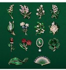 Enamel Floral Leaf Brooch Lily Of The Valley Brooch Pin Jewelry For Women Scarf