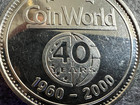 Coin World 40 Years Anniversary Medal Token 1960-2000 Numismatic Weekly 38mm