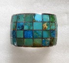 Early Federico Jimenez Inlaid Turquoise Sterling Silver Cuff Bracelet 144gr