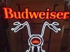 Budweiser Beer Harley Davidson Motorcycle Light Up Bike Led Bar Sign New