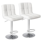 Set Of 2 Bar Stools Swivel Adjustable Bar Chair Modern Pu Leather Pub Kitchen