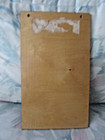Vintage Wooden Plaque Inlayed And Burned Wood Art Wall Hanging Lacquered 14 x8 